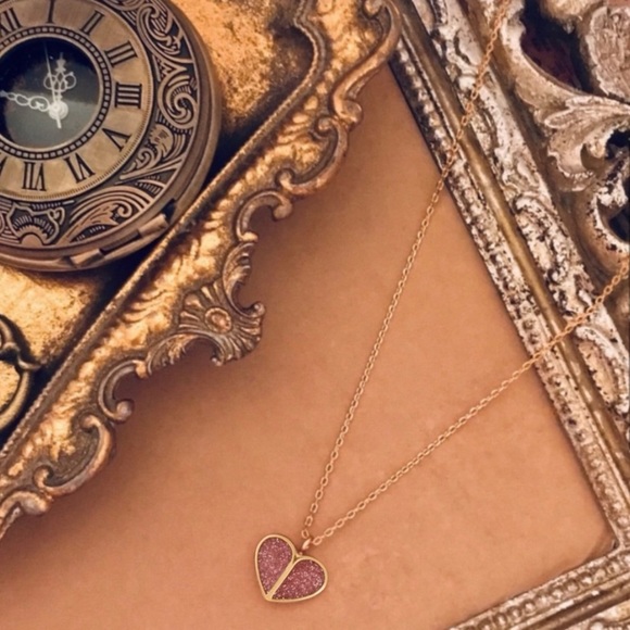 KATE SPADE • Heritage Heart Pink Glitter Necklace Earrings Set - Picture 7 of 8